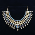 Polki layered necklace with meenakari enamel